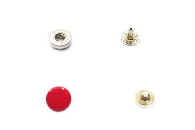 Кнопка 12,5мм Альфа сталь цв. 148 красный (уп. 10 шт)