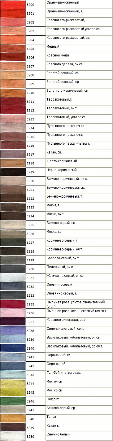 Мулине Гамма № 3151 — 3199